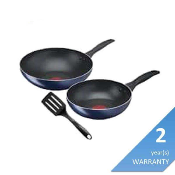 Second image of Tefal B266S3 Clear Cook 3-PCS Set Frypan 26CM/Wokpan 28CM/Small Spatula