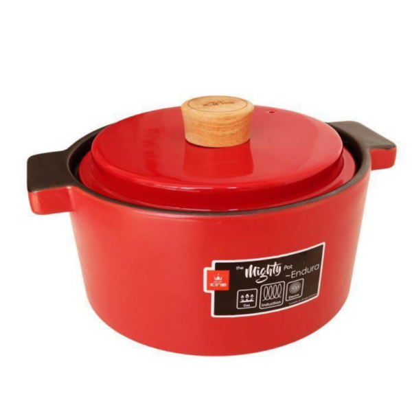 Color King 3461-4000 RED Endura Stock Pot 4000Ml Chili Red Suitable For Induction Cooker