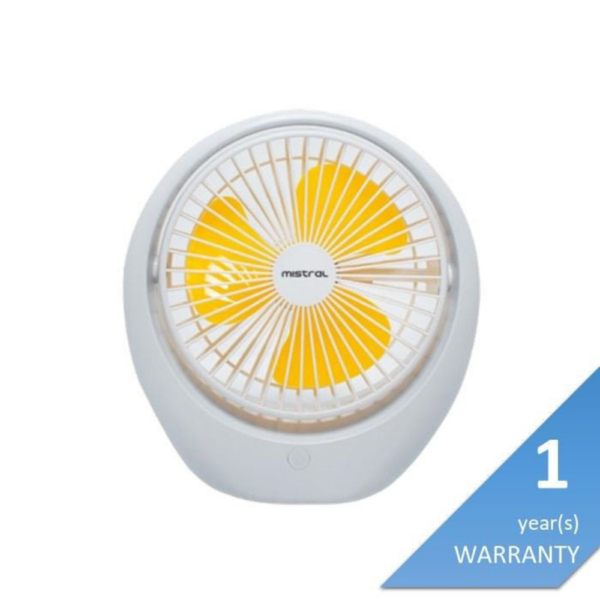 Second image of Mistral MRF65-YELLOW Mini Rechargeable Fan