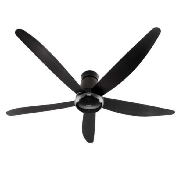 Panasonic F-M15MEVBKQH Ceiling Fan 60" NANOE X DC Motor Econavi Short Pipe Black