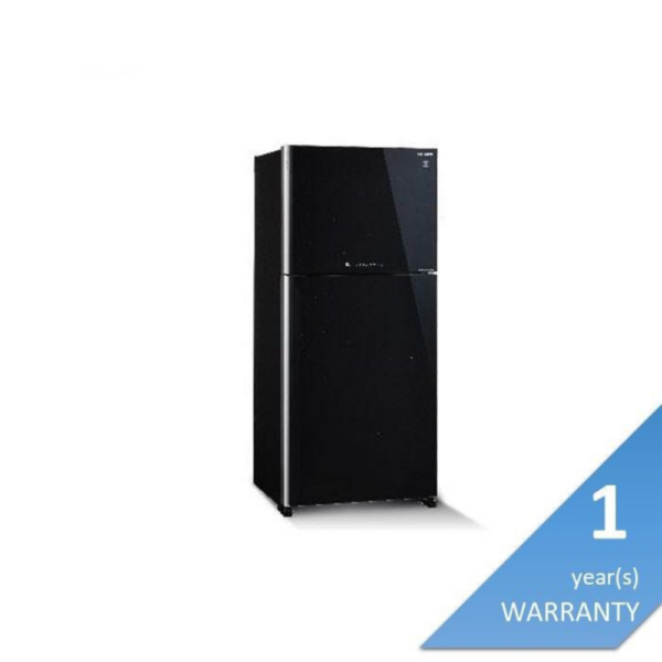 Second image of Sharp SJP782MFGK Fridge 2 Doors G670L Inverter Black Glass