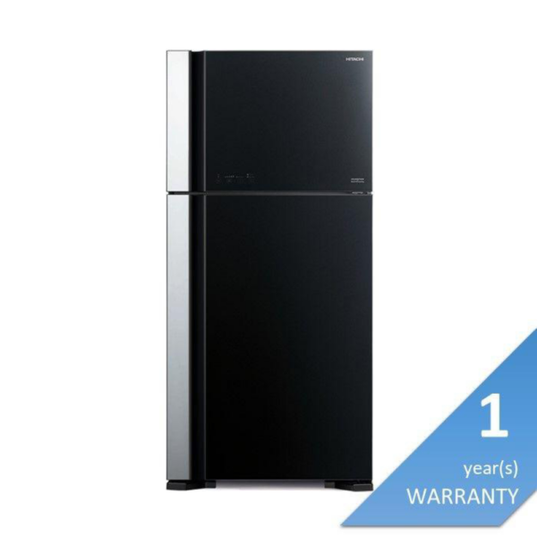 Second image of Hitachi R-VG710P7M-1 GBK Fridge 2 Doors G601L Inverter Glass Black