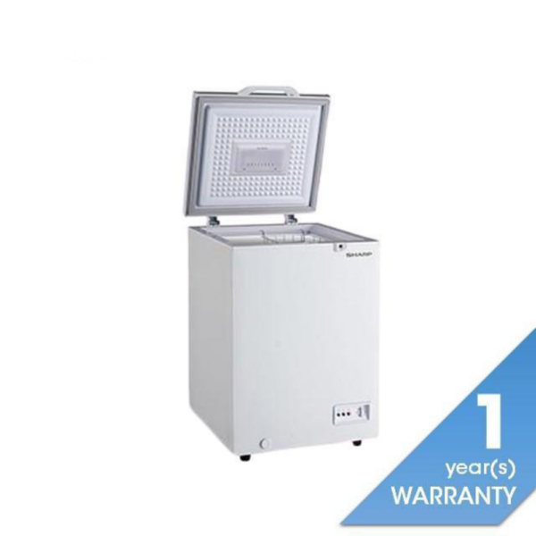 Second image of Sharp SJC118 Chest Freezer G110L Led Light R600A Refrigerant Wheels Safety Lock With Key White Inner Wall Dual Cooling & Extra Cool White Color