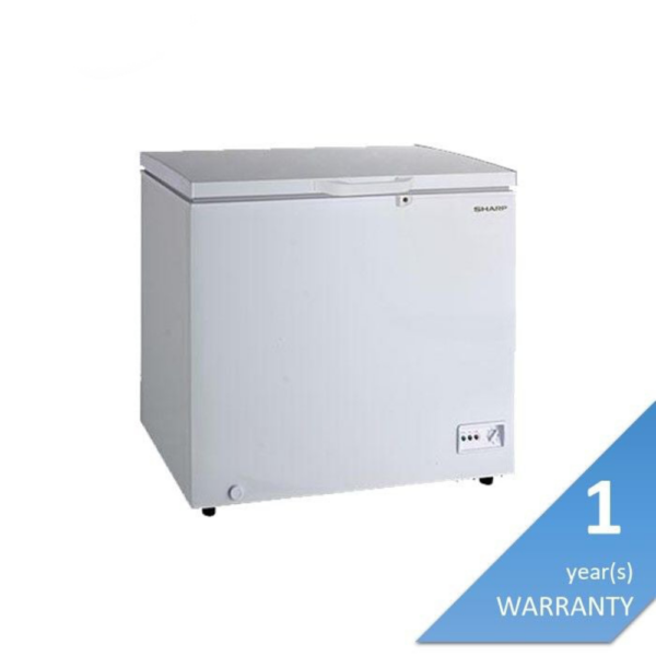 Second image of Sharp SJC218 Chest Freezer G220L LED Light R600A Refrigerant Wheels Safety Look With Key White Inner Wall Dual Cooling & Extra Cool White Color