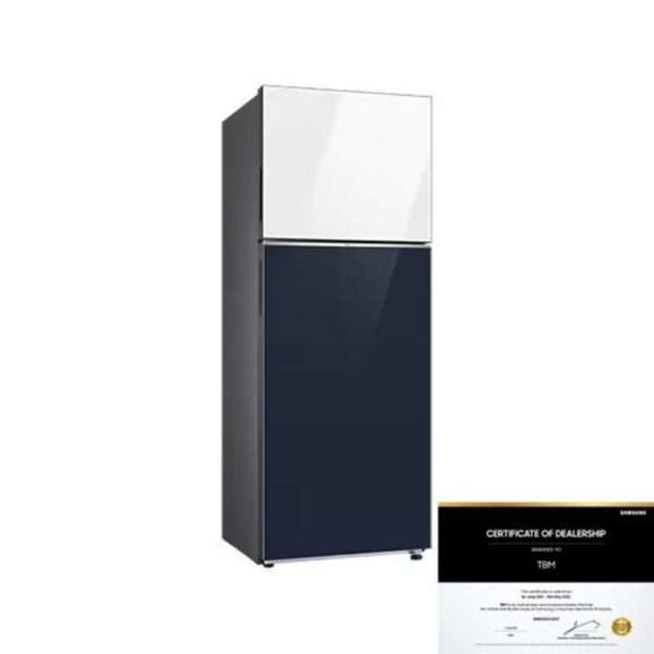 Samsung RT47CB66448AME 2 Doors Fridge Bespoke Top Mount Freezer With Optimal Fresh+ In Clean White Clean Navy 476L