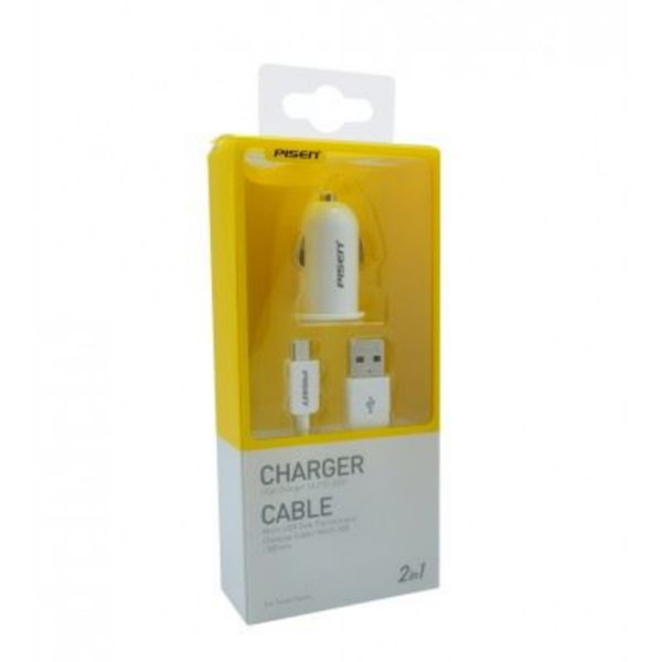 Original Pisen iCar Charger with Micro Data Cable (0.8M)