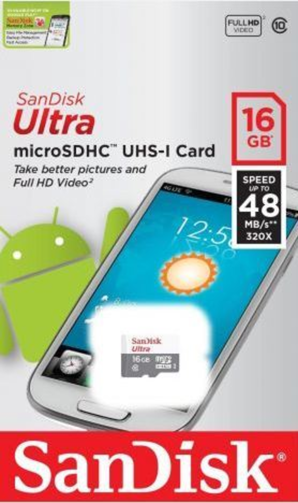 SANDISK ULTRA MIRCO SD MEMORY CARD -16GB [48MB]