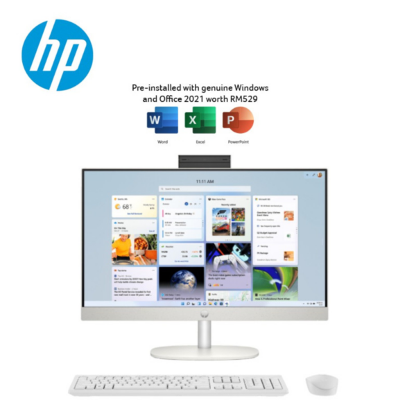 HP 27-cr0039D 27" FHD Touch All-in-One Desktop PC Shell White ( i5-1335U, 8GB, 1TB SSD, Intel, W11, H&S )