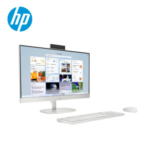 Second image of HP 27-cr0039D 27" FHD Touch All-in-One Desktop PC Shell White ( i5-1335U, 8GB, 1TB SSD, Intel, W11, H&S )