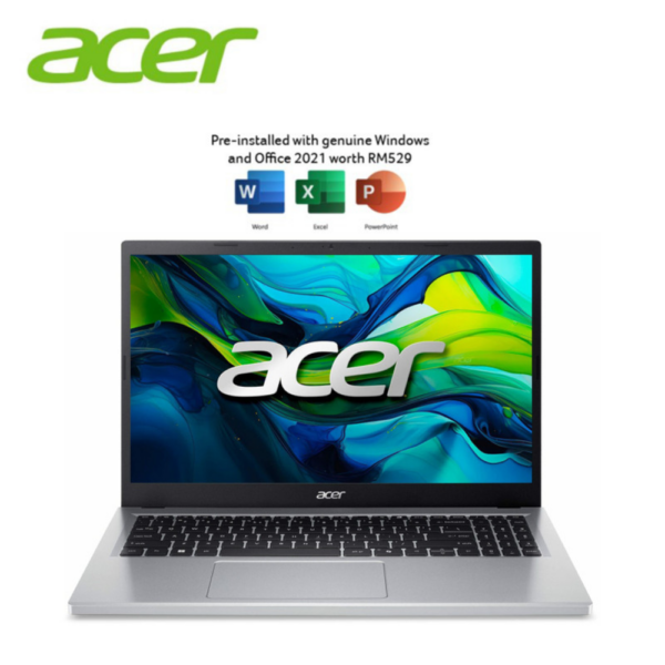 Acer Aspire Go 15 AG15-31P-36LC 15.6" FHD Laptop Pure Silver ( i3-N305, 16GB, 512GB SSD, Intel, W11, HS+M365 )