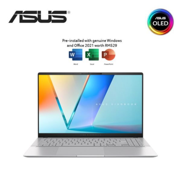 Asus VivoBook S 15 OLED S5507Q-AMA088WSM 15.6'' 3K Laptop Silver ( Snapdragon X Plus, 16GB, 512GB SSD, Qualcomm, W11, HS+M365 )