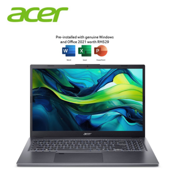 Acer Aspire 15 A15-51M-52FK 15.6" FHD Laptop Steel Grey ( Core 5 120U, 8GB, 512GB SSD, Intel, W11, HS+M365 )