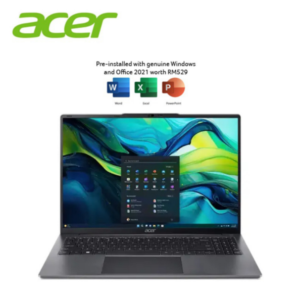 Acer Aspire Lite 16 AL16-51P-50EU 16" WUXGA Laptop Steel Grey ( i5-1235U, 8GB, 512GB SSD, Intel, W11, HS )