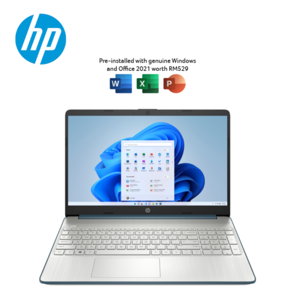 HP 15s-eq2195AU 15.6'' FHD Laptop Spruce Blue ( Ryzen 3 5300U, 8GB, 512GB SSD, ATI, W11, H&S )