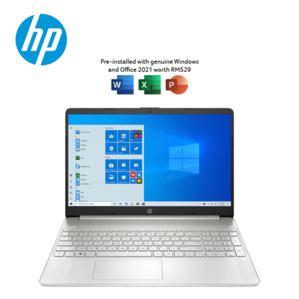 HP 15s-eq2197AU 15.6'' FHD Laptop Natural Silver ( Ryzen 3 5300U, 8GB, 512GB SSD, ATI, W11, H&S )