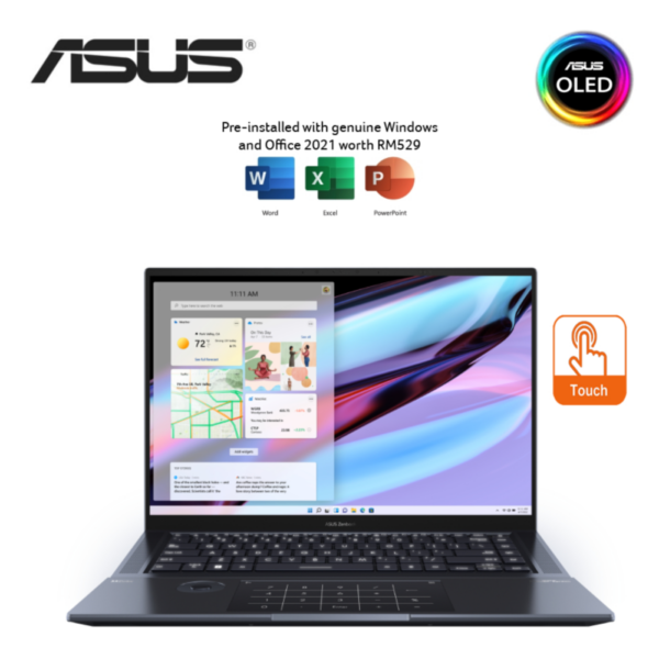 Asus Zenbook Pro 16X OLED UX7602Z-MME120WS 16'' UHD Touch Laptop ( i7-12700H, 16GB, 1TB SSD, RTX3060 6GB, W11, HS )